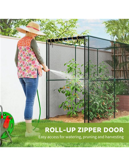 Outsunny Fruit Cage Bird Netting, Brassica Cage Plant Protection Tent with Zipped Door, Anti Bird, Insects, Small Animals, Black - pic 182368 | FastDaddyshop