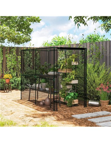 Outsunny Fruit Cage Bird Netting, Brassica Cage Plant Protection Tent with Zipped Door, Anti Bird, Insects, Small Animals, Black