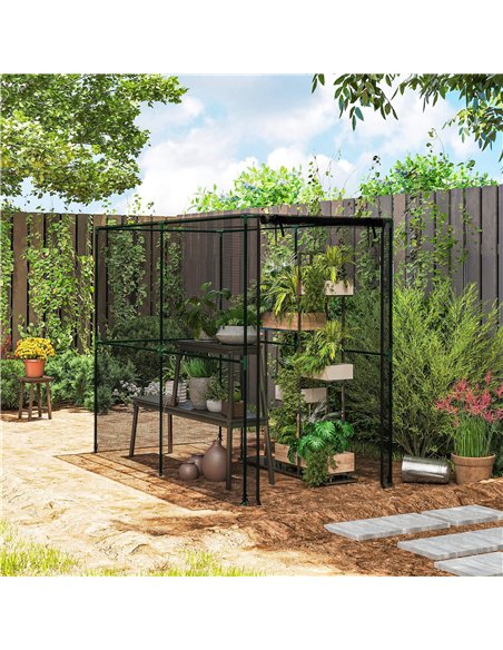 Outsunny Fruit Cage Bird Netting, Brassica Cage Plant Protection Tent with Zipped Door, Anti Bird, Insects, Small Animals, Black - pic 182370 | FastDaddyshop