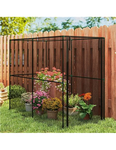 Outsunny Fruit Cage Bird Netting, Brassica Cage Plant Protection Tent with Zipped Door, Anti Bird, Insects, Small Animals, Black