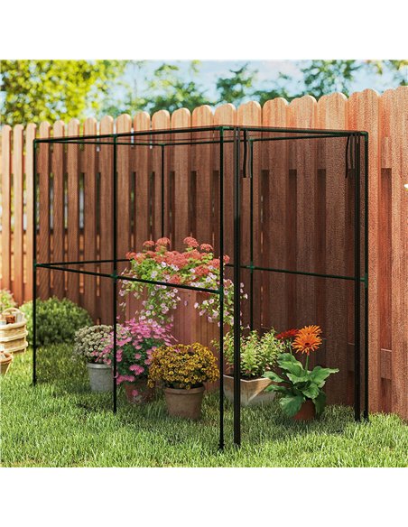 Outsunny Fruit Cage Bird Netting, Brassica Cage Plant Protection Tent with Zipped Door, Anti Bird, Insects, Small Animals, Black - pic 182371 | FastDaddyshop