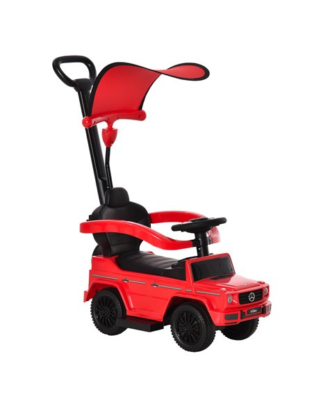 HOMCOM 12+ Push Along Car Mercedes-Benz G350 Foot to Floor Slider with Steering Wheel, Red - pic 18242 | FastDaddyshop