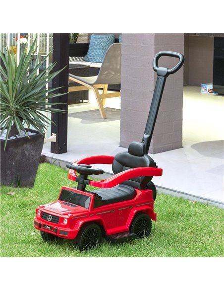 HOMCOM 12+ Push Along Car Mercedes-Benz G350 Foot to Floor Slider with Steering Wheel, Red - pic 18243 | FastDaddyshop