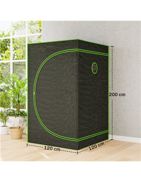 Outsunny Grow Tent 120 x 120 x 200 cm, Reflective Mylar Hydroponic Growing Tent with 600D Oxford Fabric, Observation Window, Ven - pic 182437 | FastDaddyshop