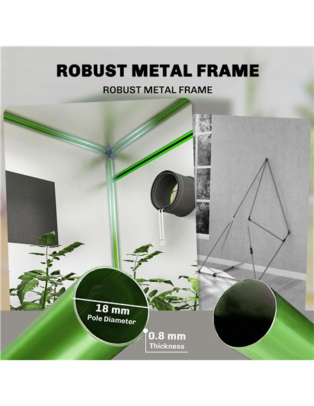 Outsunny Grow Tent 120 x 120 x 200 cm, Reflective Mylar Hydroponic Growing Tent with 600D Oxford Fabric, Observation Window, Ven - pic 182440 | FastDaddyshop