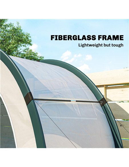 Outsunny Foldable Small Greenhouse, Portable Green House Mini Greenhouse with Zipper Door, PE Base, 200 x 80 x 164 cm, Green - pic 182450 | FastDaddyshop