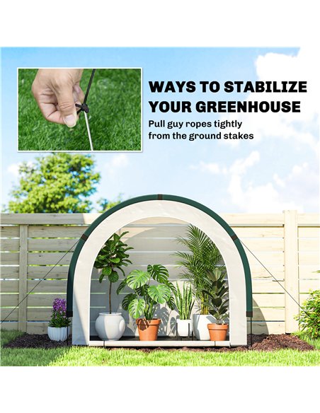 Outsunny Foldable Small Greenhouse, Portable Green House Mini Greenhouse with Zipper Door, PE Base, 200 x 80 x 164 cm, Green - pic 182452 | FastDaddyshop