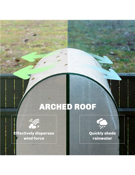 Outsunny Mini Greenhouse, Portable Green House with Roll-Up Door, PE Base, Small Greenhouse, 100 x 100 x 195 cm, White - pic 182461 | FastDaddyshop