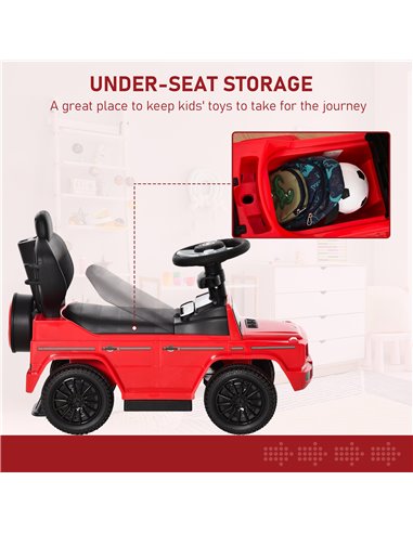 HOMCOM 12+ Push Along Car Mercedes-Benz G350 Foot to Floor Slider with Steering Wheel, Red