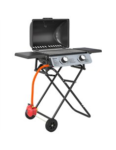 Outsunny Two-Burner Portable Suitcase BBQ - Black