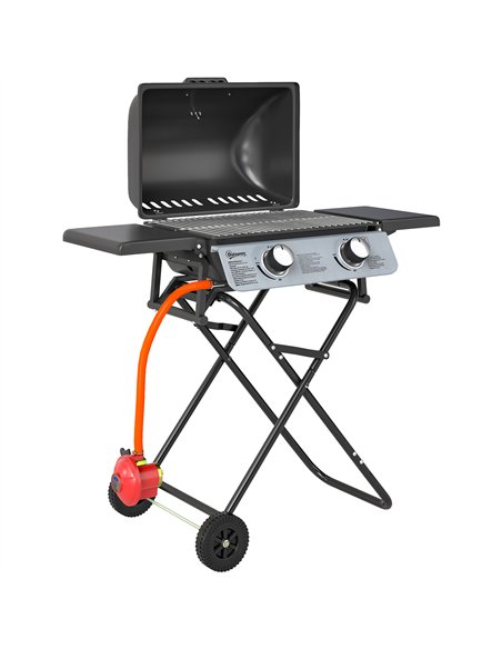Outsunny Two-Burner Portable Suitcase BBQ - Black - pic 182471 | FastDaddyshop