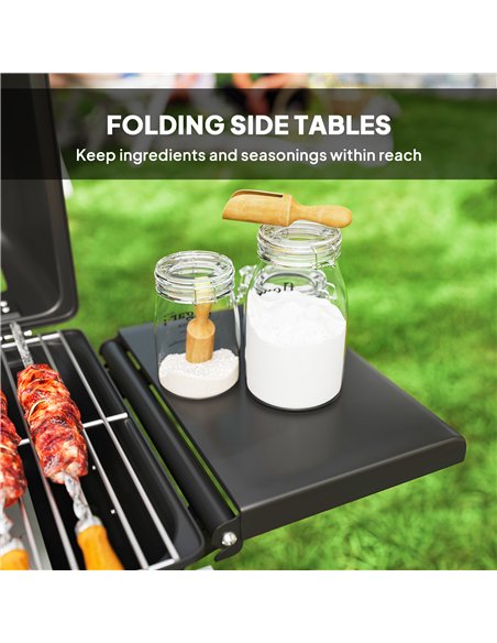 Outsunny Two-Burner Portable Suitcase BBQ - Black - pic 182475 | FastDaddyshop