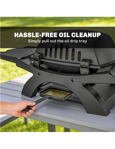 Outsunny 2 Burner Gas Grill with 2 Detachable Side Tables, 3.8 KW Steel Barbecue Grill with Cast Iron Grates, Lid, Thermometer