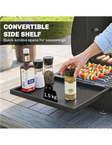 Outsunny 3 Burner Portable Gas Plancha BBQ Grill, 7.5 kW Outdoor Tabletop Gas Barbecue Grill with Griddle, Thermometer,, Black