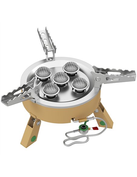 Outsunny 7000W Camping Stove with Piezo Ignition, High Power Gas Stove with 50kg Capacity and Carry Bag for Outdoor Hiking Khaki - pic 182606 | FastDaddyshop