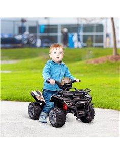 HOMCOM Kids Ride-on Four Wheeler ATV Car with Real Working Headlights, 6V Battery Powered Motorcycle for 18-36 Months, Black 2