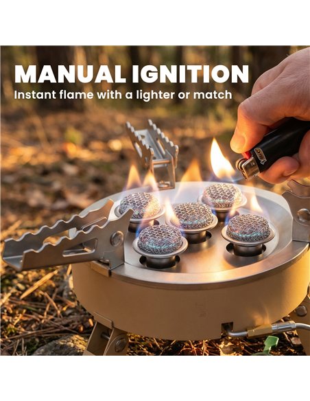 Outsunny 7000W Camping Stove with Piezo Ignition, High Power Gas Stove with 50kg Capacity and Carry Bag for Outdoor Hiking Khaki - pic 182610 | FastDaddyshop