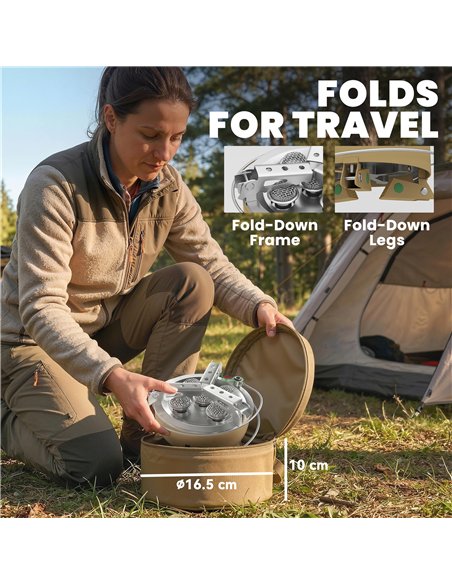 Outsunny 7000W Camping Stove with Piezo Ignition, High Power Gas Stove with 50kg Capacity and Carry Bag for Outdoor Hiking Khaki - pic 182611 | FastDaddyshop