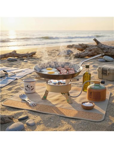 Outsunny 7000W Camping Stove with Piezo Ignition, High Power Gas Stove with 50kg Capacity and Carry Bag for Outdoor Hiking Khaki