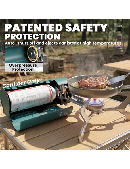 Outsunny 2670W Foldable Camping Stove with Safety Shut-Off, Piezo Ignition Gas Stove with Carry Bag, Green - pic 182646 | FastDaddyshop