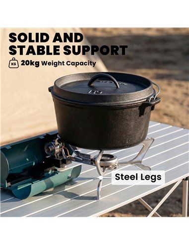 Outsunny 2670W Foldable Camping Stove with Safety Shut-Off, Piezo Ignition Gas Stove with Carry Bag, Green