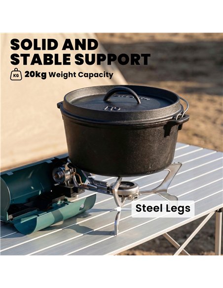 Outsunny 2670W Foldable Camping Stove with Safety Shut-Off, Piezo Ignition Gas Stove with Carry Bag, Green - pic 182649 | FastDaddyshop