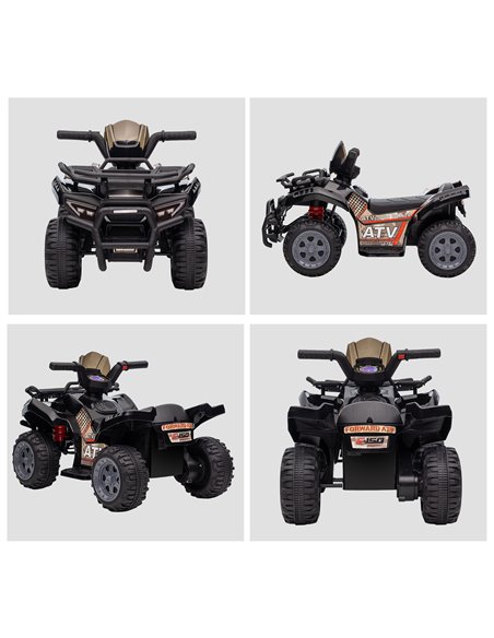 HOMCOM Kids Ride-on Four Wheeler ATV Car with Real Working Headlights, 6V Battery Powered Motorcycle for 18-36 Months, Black - pic 18267 | FastDaddyshop