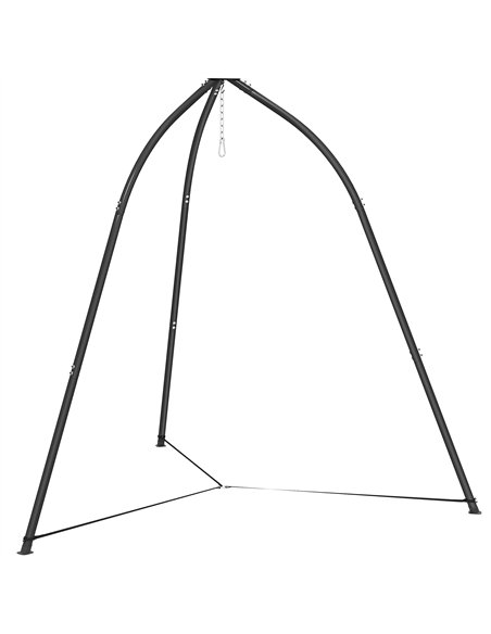 Outsunny Hammock Stand for Hanging Chair Adjustable Height Tripod Hammock Chair Stand Only with Chain, 150 kg Capacity, Black - pic 182696 | FastDaddyshop