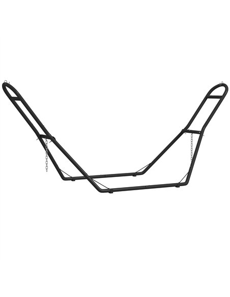 Outsunny 9ft Hammock Stand Adjustable Hammock Frame with Non-Slip Feet for Indoor Outdoor, 150 kg Capacity, Black - pic 182714 | FastDaddyshop