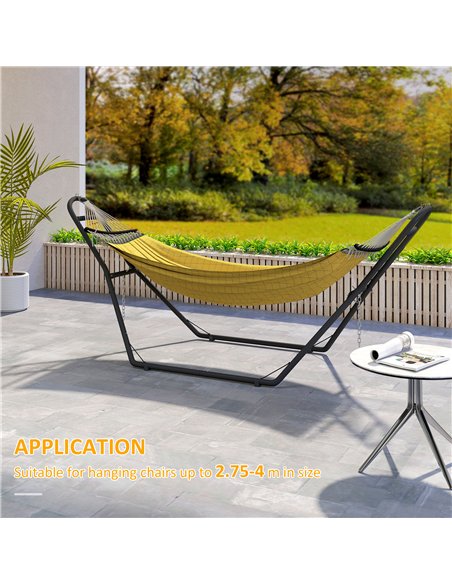 Outsunny 9ft Hammock Stand Adjustable Hammock Frame with Non-Slip Feet for Indoor Outdoor, 150 kg Capacity, Black - pic 182719 | FastDaddyshop