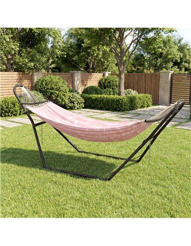 Outsunny 9ft Hammock Stand Adjustable Hammock Frame with Non-Slip Feet for Indoor Outdoor, 150 kg Capacity, Black