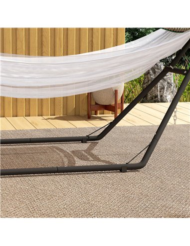 Outsunny 9ft Hammock Stand Adjustable Hammock Frame with Non-Slip Feet for Indoor Outdoor, 150 kg Capacity, Black