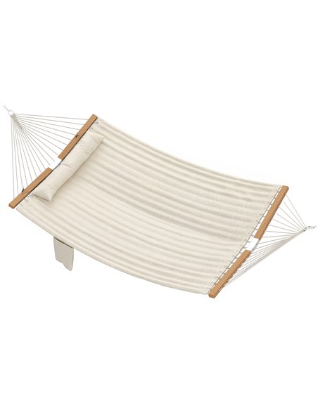 Outsunny Double Hammock 2 Person Swing Bed with Spreader Bars, Pillows, Pad, 200 x 140cm, Cream White - pic 182750 | FastDaddyshop