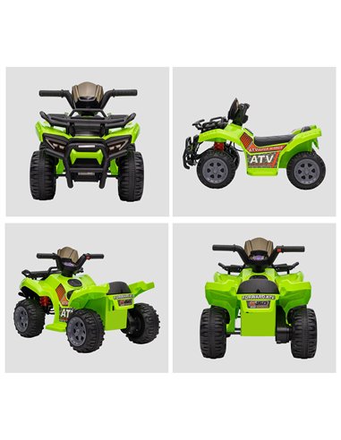 HOMCOM Kids Ride-on Four Wheeler ATV Car with Real Working Headlights, 6V Battery Powered Motorcycle for 18-36 Months, Green