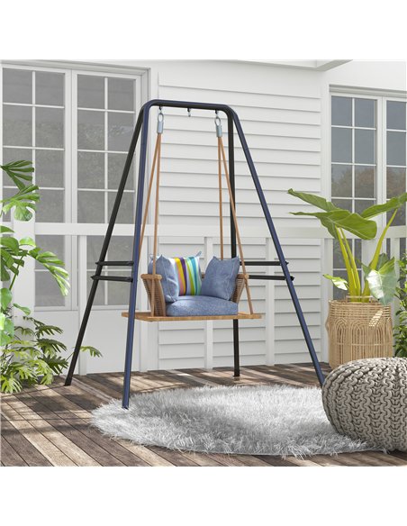 Outsunny Hammock Chair Stand, Hanging Heavy Duty Metal Frame Hammock Stand for Hanging Hammock Air Porch Swing Chair, Egg Chair, - pic 182769 | FastDaddyshop