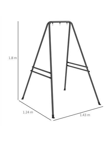 Outsunny Hammock Chair Stand, Hanging Heavy Duty Metal Frame Hammock Stand for Hanging Hammock Air Porch Swing Chair, Egg Chair,