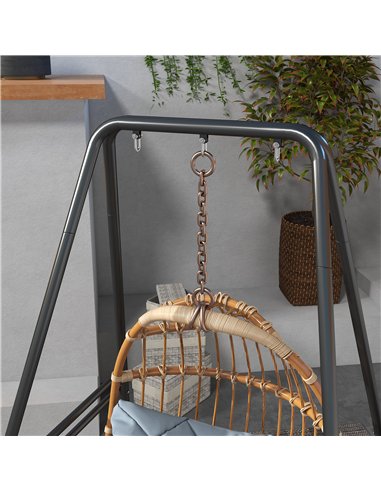 Outsunny Hammock Chair Stand, Hanging Heavy Duty Metal Frame Hammock Stand for Hanging Hammock Air Porch Swing Chair, Egg Chair,