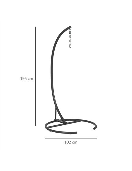 Outsunny Hanging Hammock Chair Stand with Round Base, C Hanging Swing Stand Frame for Swing/Egg/Hammock Chair, Indoor & Outdoor, - pic 182779 | FastDaddyshop