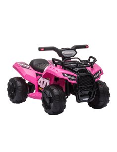 HOMCOM 18m+ Kids 6V Ride-on Four Wheeler ATV Car with Real Working Headlights, Pink