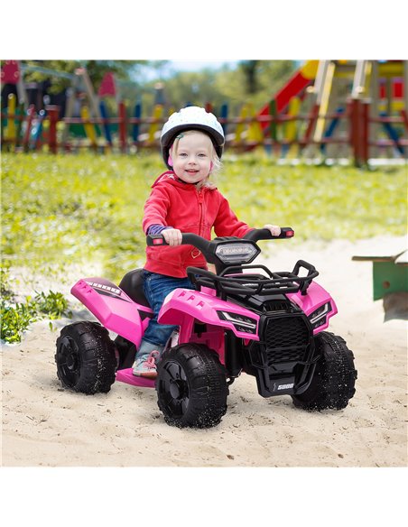 HOMCOM 18m+ Kids 6V Ride-on Four Wheeler ATV Car with Real Working Headlights, Pink - pic 18279 | FastDaddyshop