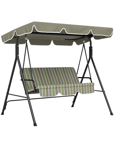 Outsunny Three-Seater Garden Swing Chair, with Adjustable Canopy - Green - pic 182822 | FastDaddyshop
