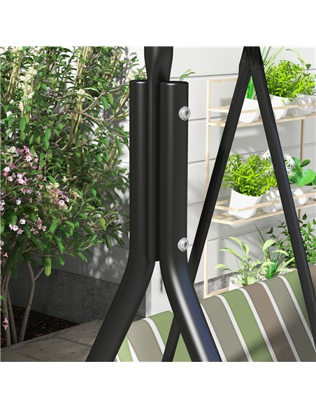 Outsunny Three-Seater Garden Swing Chair, with Adjustable Canopy - Green - pic 182830 | FastDaddyshop