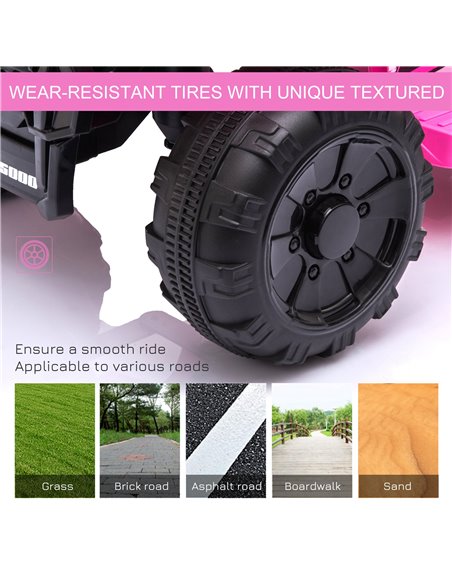 HOMCOM Kids Ride-on Four Wheeler ATV Car with Real Working Headlights, 6V Battery Powered Motorcycle for 18-36 Months, Pink - pic 18284 | FastDaddyshop