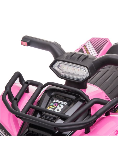 HOMCOM Kids Ride-on Four Wheeler ATV Car with Real Working Headlights, 6V Battery Powered Motorcycle for 18-36 Months, Pink - pic 18285 | FastDaddyshop