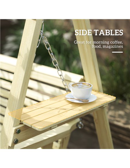 Outsunny Three-Seater Wooden Swing Bench - pic 182862 | FastDaddyshop