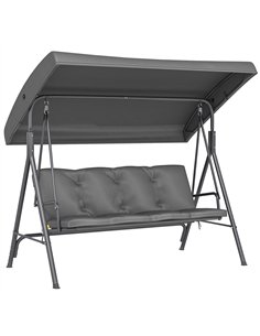 Outsunny Three-Seater Garden Swing Seat - Dark Grey