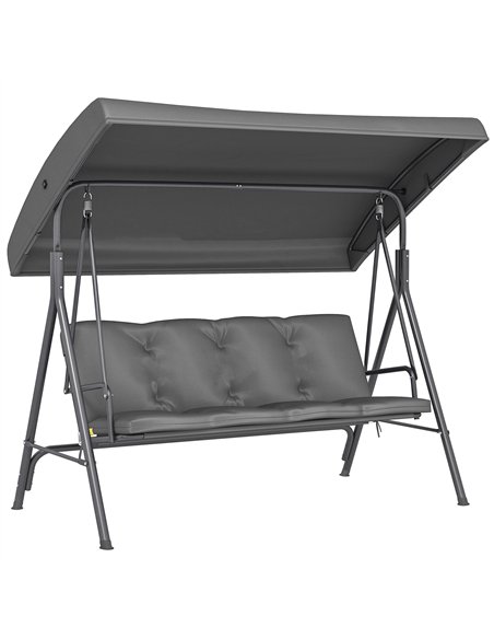 Outsunny Three-Seater Garden Swing Seat - Dark Grey - pic 182894 | FastDaddyshop