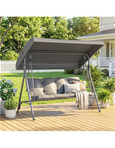 Outsunny Three-Seater Garden Swing Seat - Dark Grey