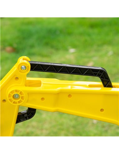 HOMCOM Ride-on Toy Pedal Digger Pretend Play Construction Car with Horn for Kids & Toodler, Yellow