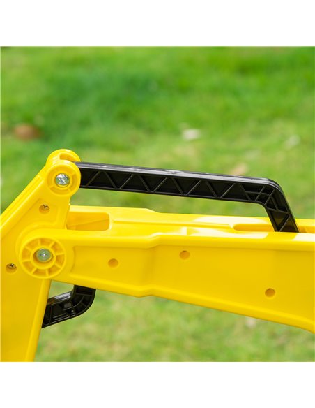 HOMCOM Ride-on Toy Pedal Digger Pretend Play Construction Car with Horn for Kids & Toodler, Yellow - pic 18303 | FastDaddyshop